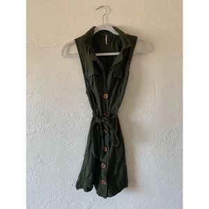Free People Green Button Down Dress